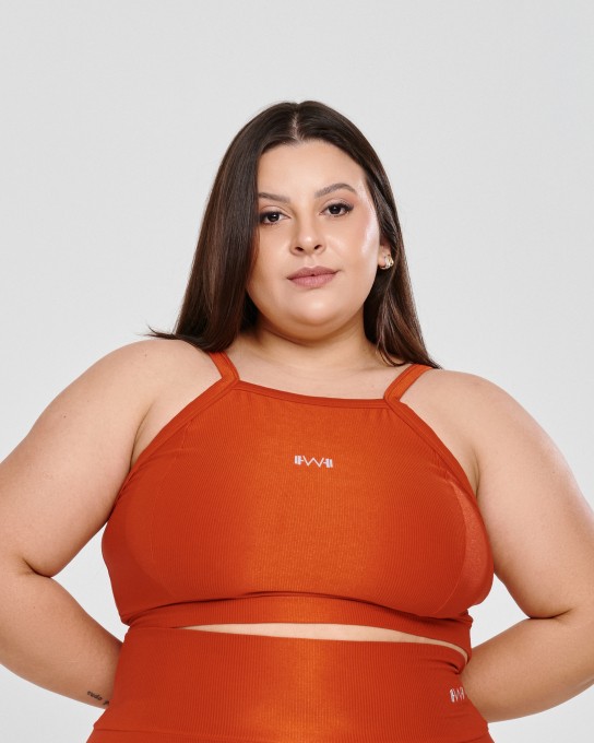 Top Canelado Alcinha Plus Size Fire
