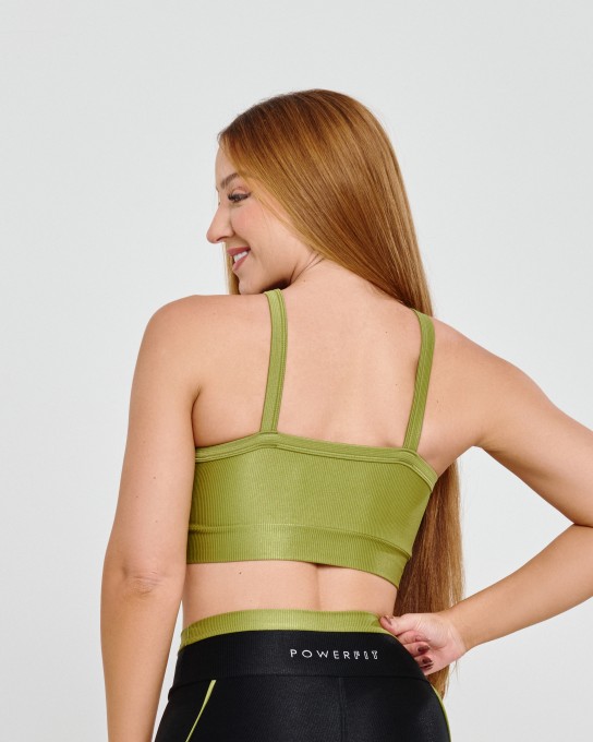 Top Canelado Alcinha Pistache