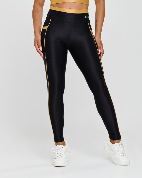 Calça Glow Canelada com Bolso Golden