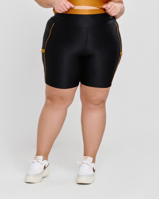Bermuda Glow Canelada com Bolso Plus Size Copper