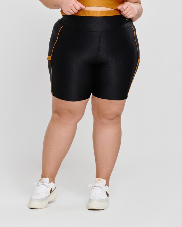 Bermuda Glow Canelada com Bolso Plus Size Copper