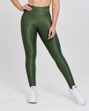 Calça Canelada Recorte V Verde Militar