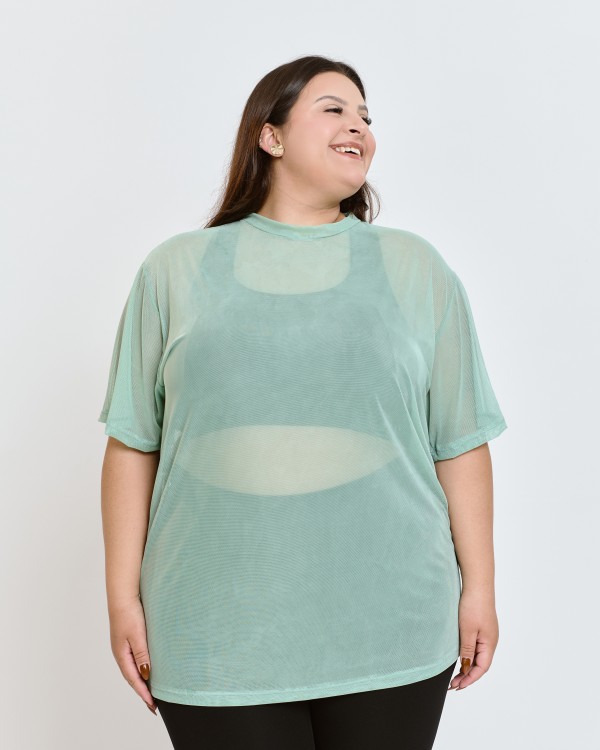 Blusão Power Oversized de Tule Esmeralda