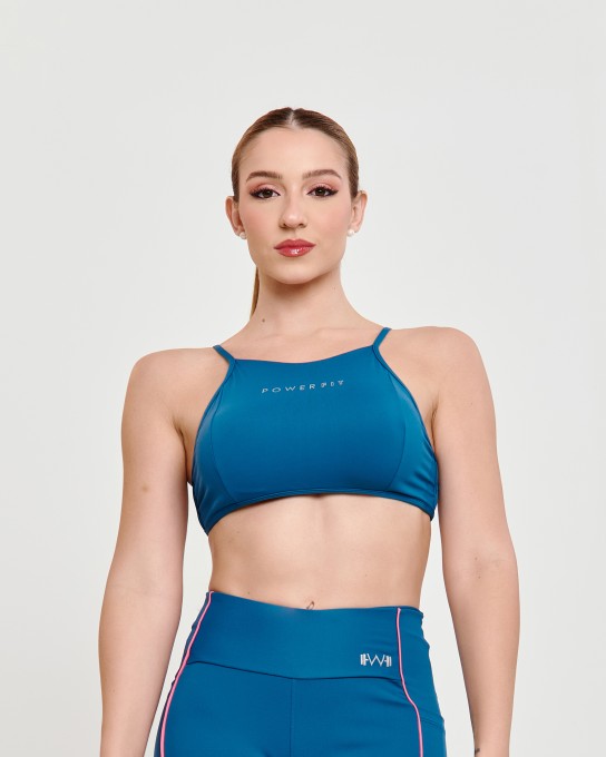 Top Detalhe em Tiras Cobalt Blue
