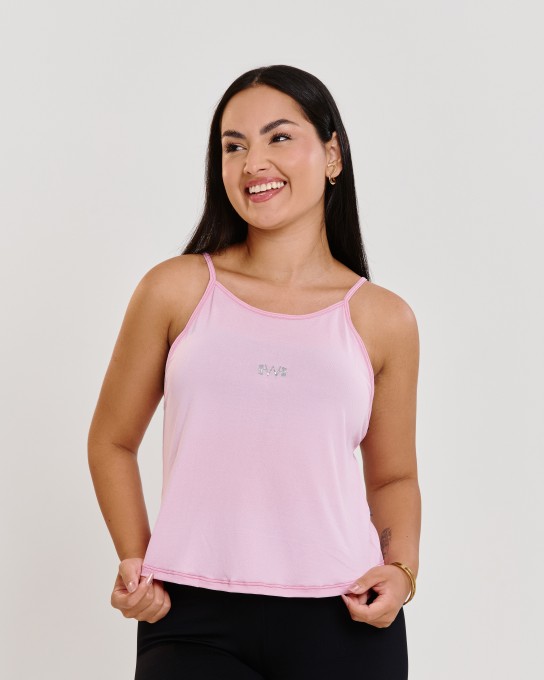 Regata de Alcinha Dry Fit Rosa Bebê