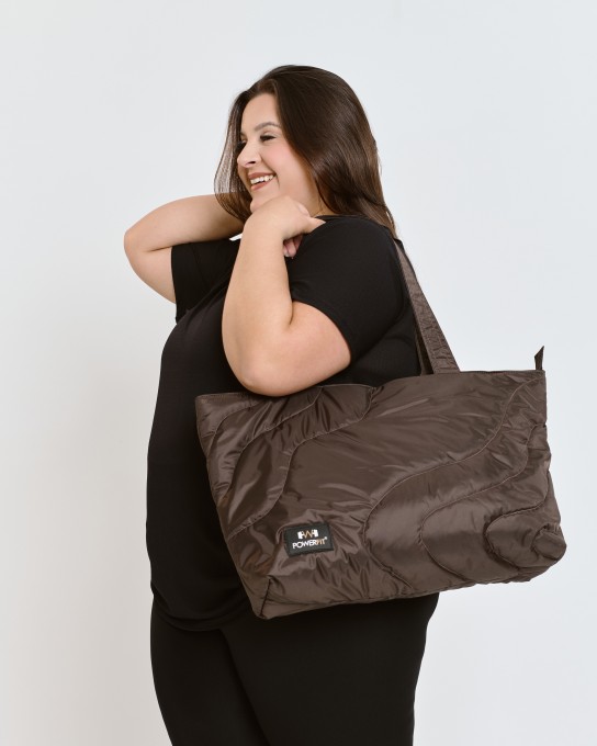 Bolsa Puffer Waves Marrom