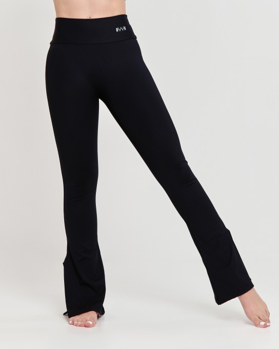 Calça Flare com Fenda Lateral Preto