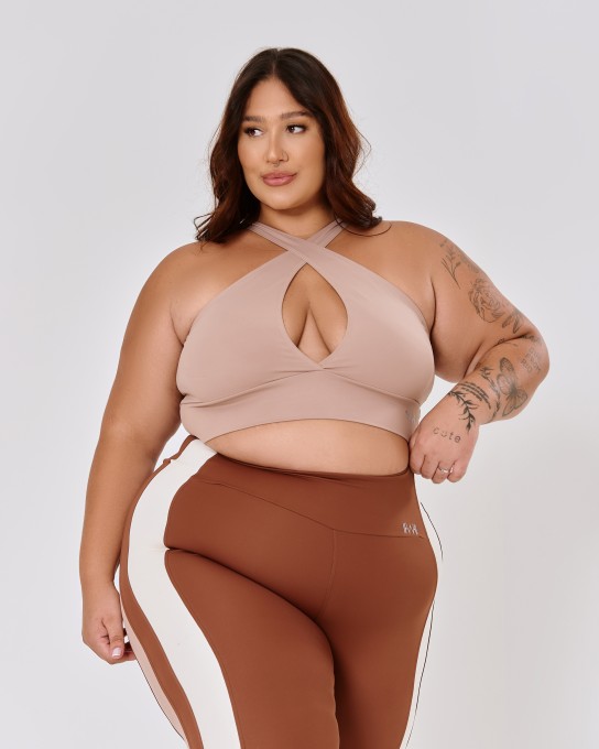 Top Cruzado 3 em 1 Plus Size Nude