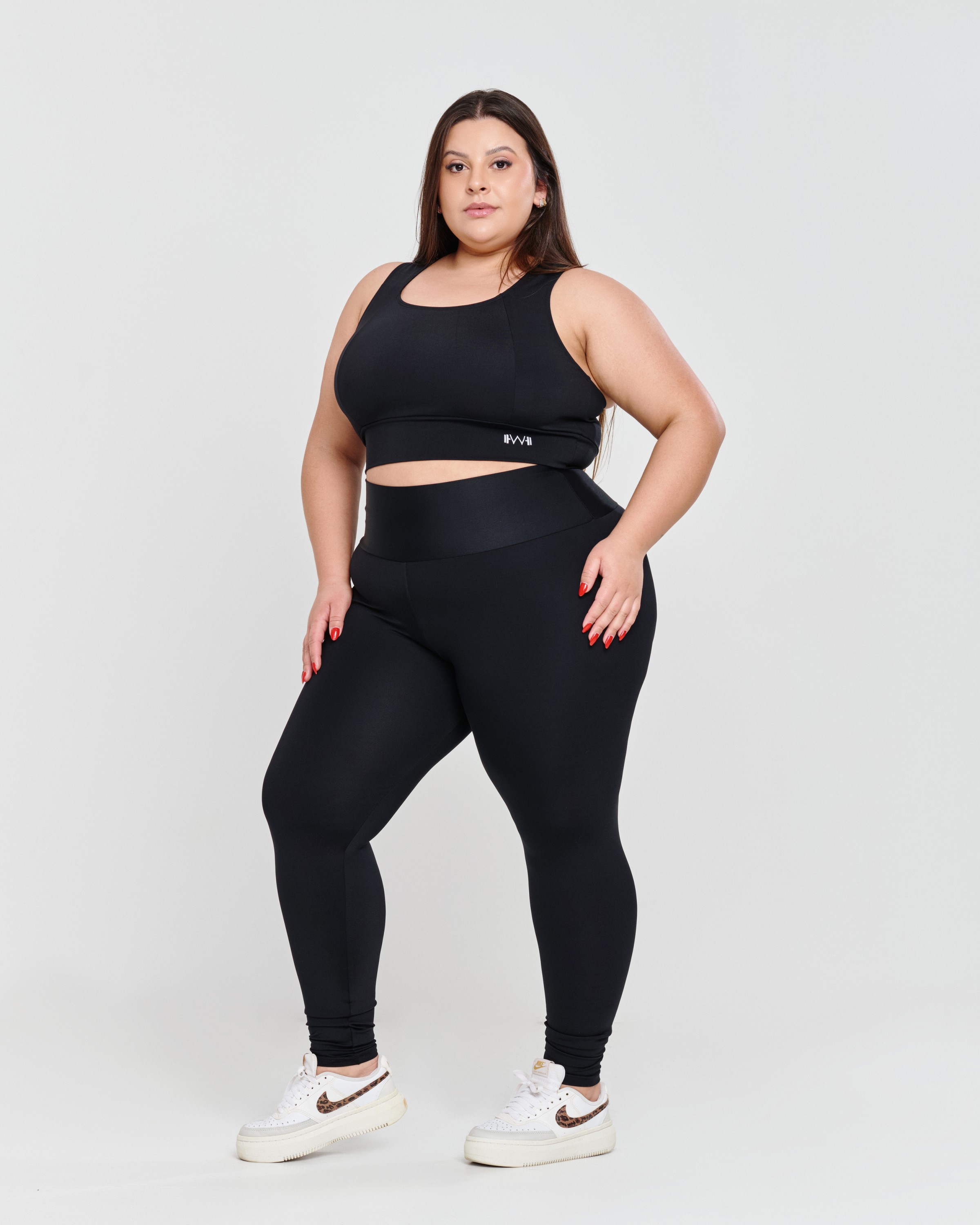 Calça Básica Plus Size Preto - Power Fit