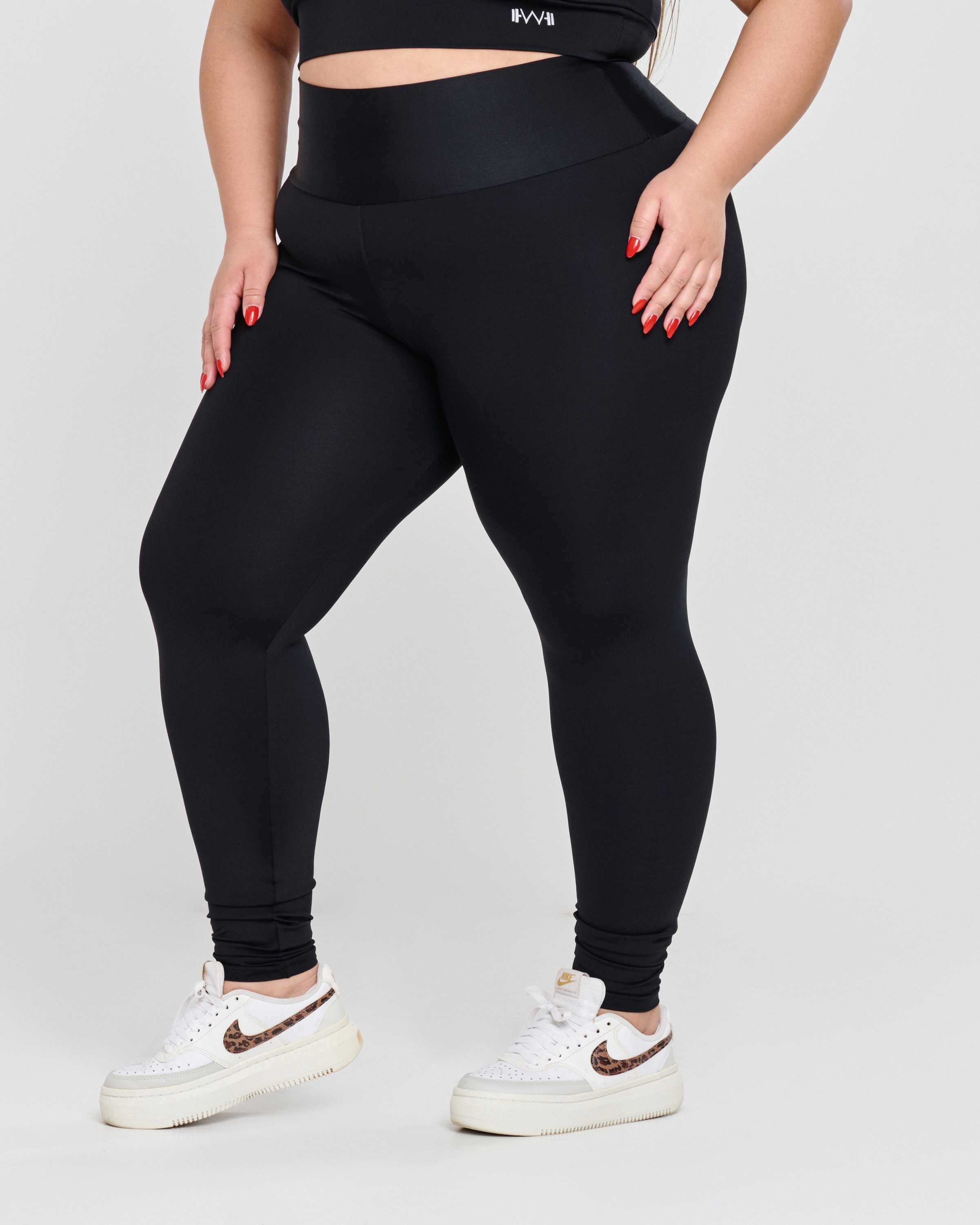 Calça Básica Plus Size Preto - Power Fit