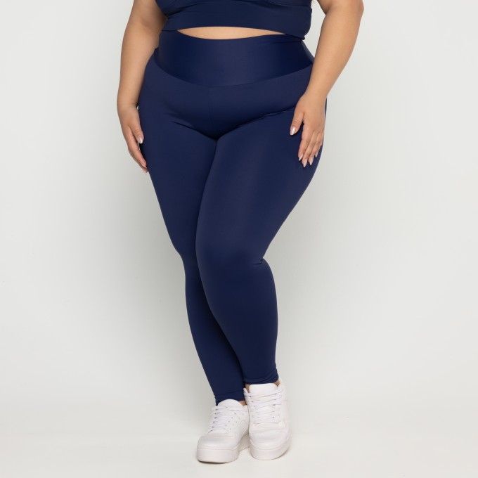 Calça Básica Plus Size Marinho