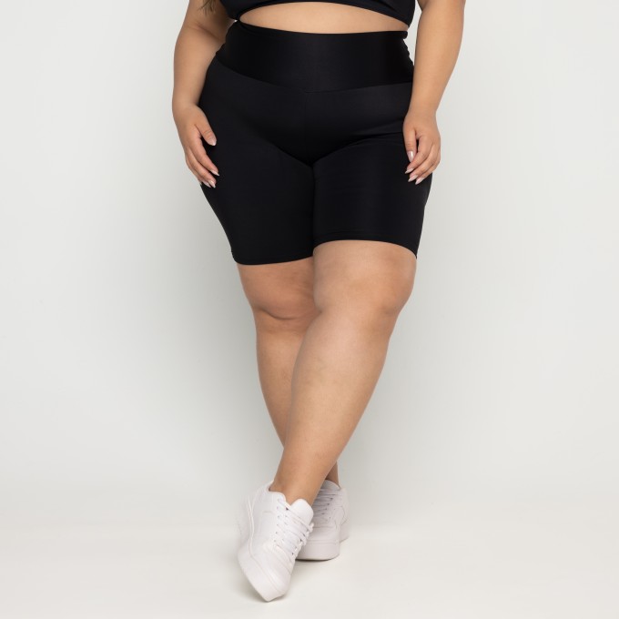 Bermuda Ciclista Basic Plus Size Preto