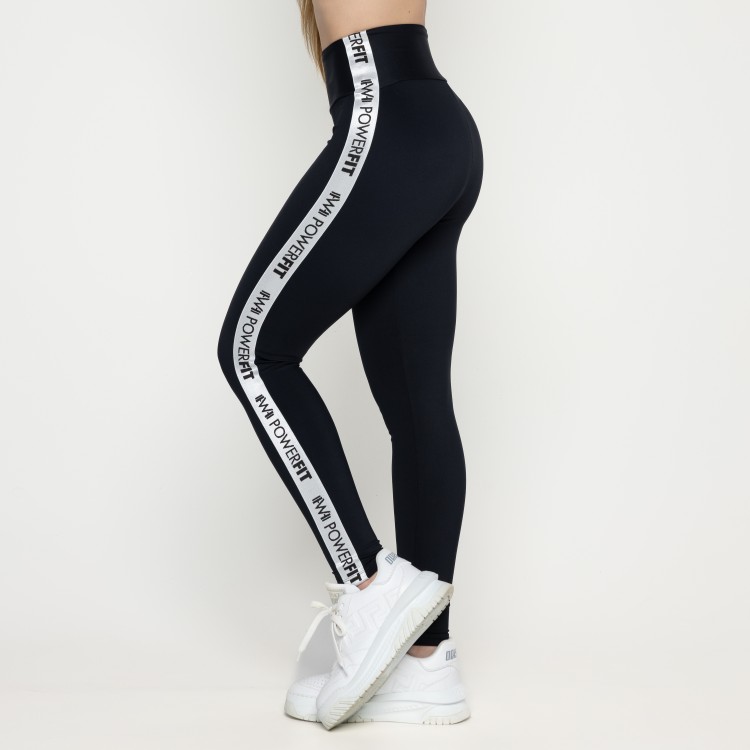 Calça Power Fit Preto com Prata