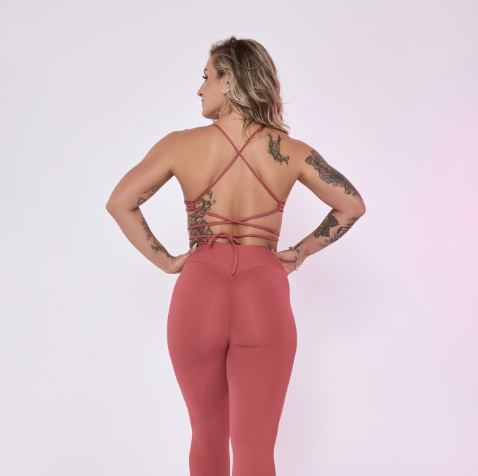 Top Frente Única de Amarração Rosa Disney