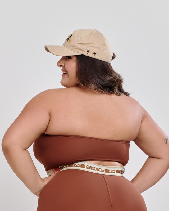 Top Faixa Essential Plus Size Marrom