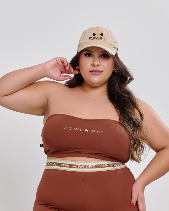 Top Faixa Essential Plus Size Marrom