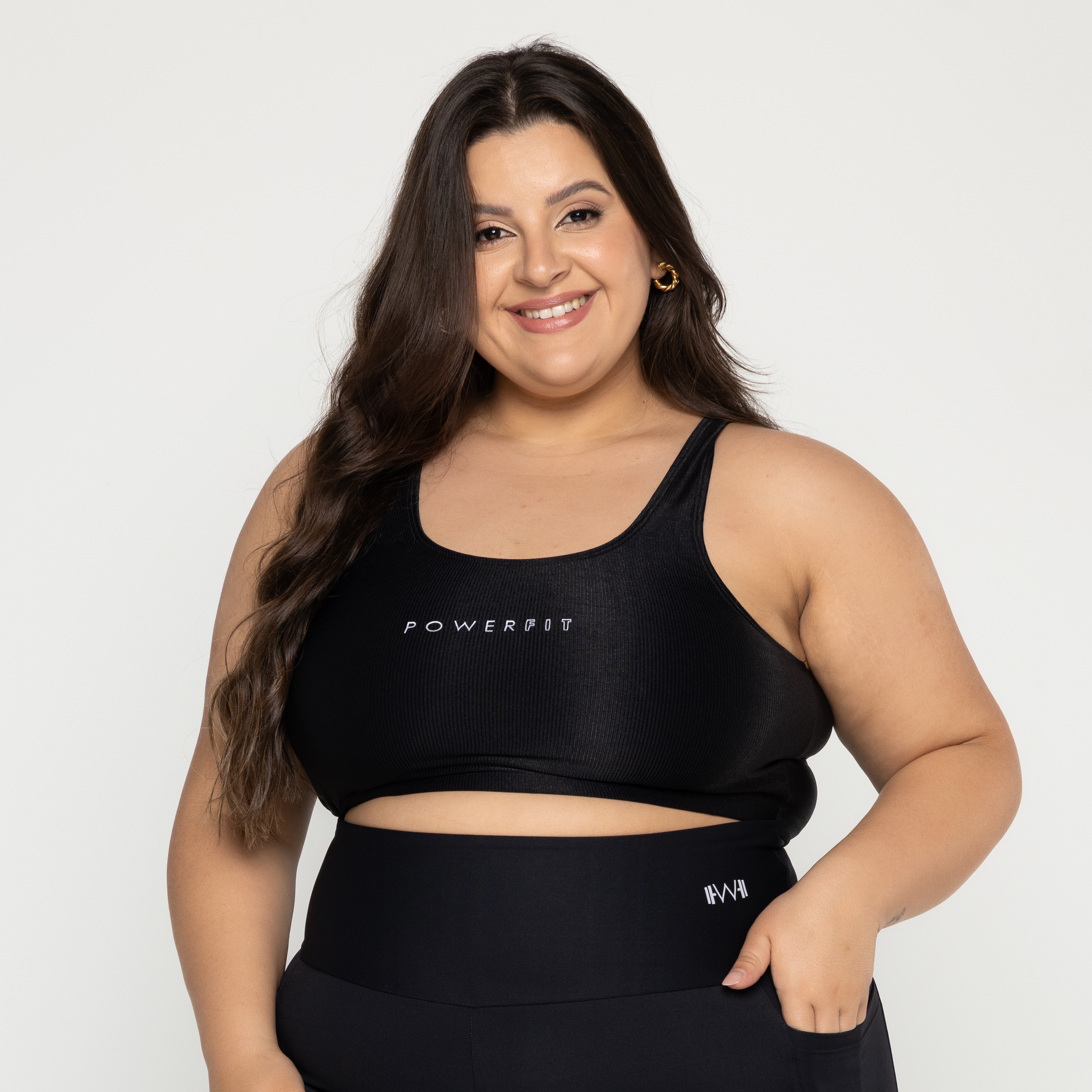 Top Basic Canelado Plus Size Preto