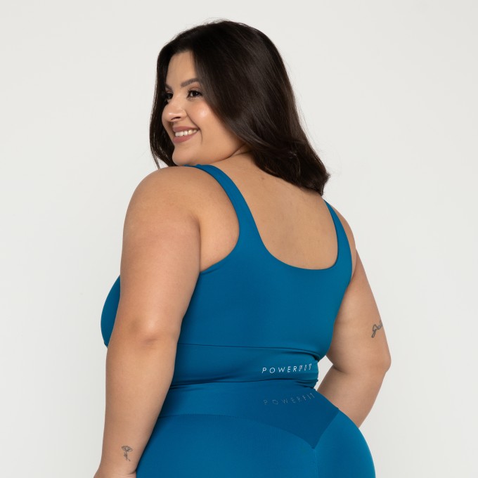 Top Cropped Motion Plus Size Cobalt Blue