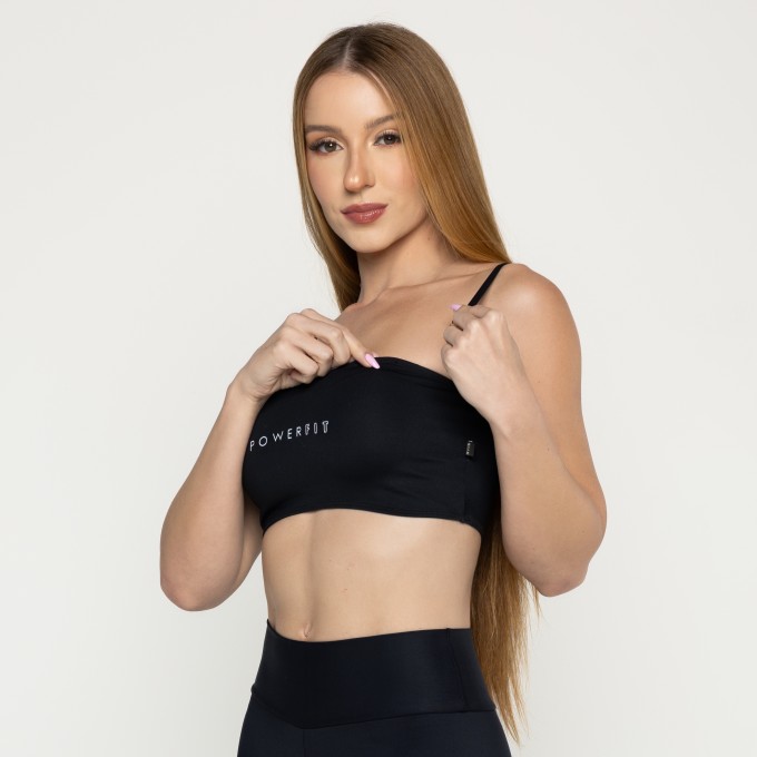 Top Faixa com Alças Motion Preto