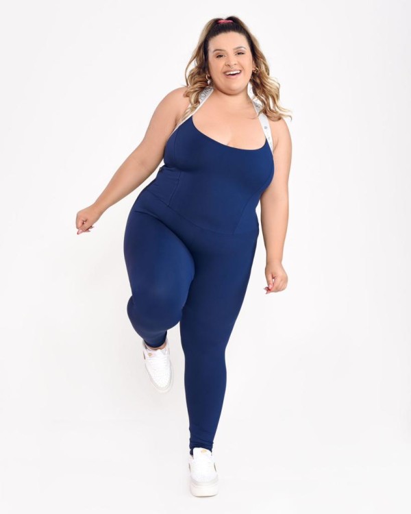 Macacão Chapa Barriga Plus Size Marinho