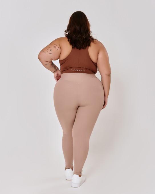 Calça Recortes Montaria Plus Size Nude