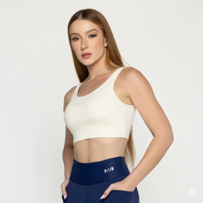 Top Cropped Motion Off White