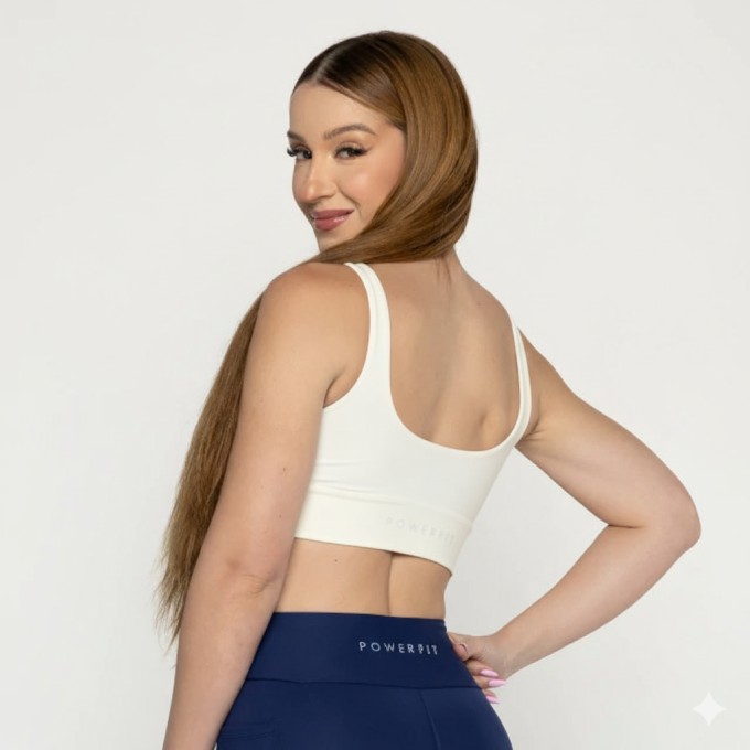 Top Cropped Motion Off White