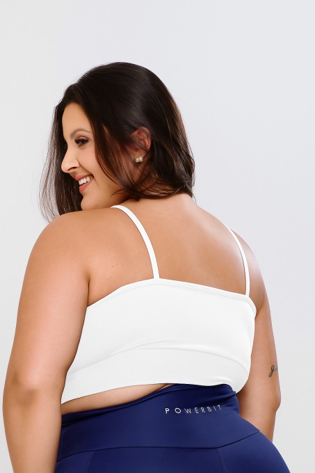 Top Cropped Basic Plus Size Branco