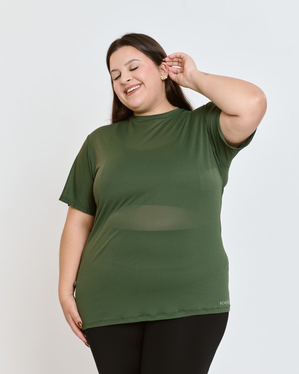 Blusão em Poliamida Plus Size  Verde Militar