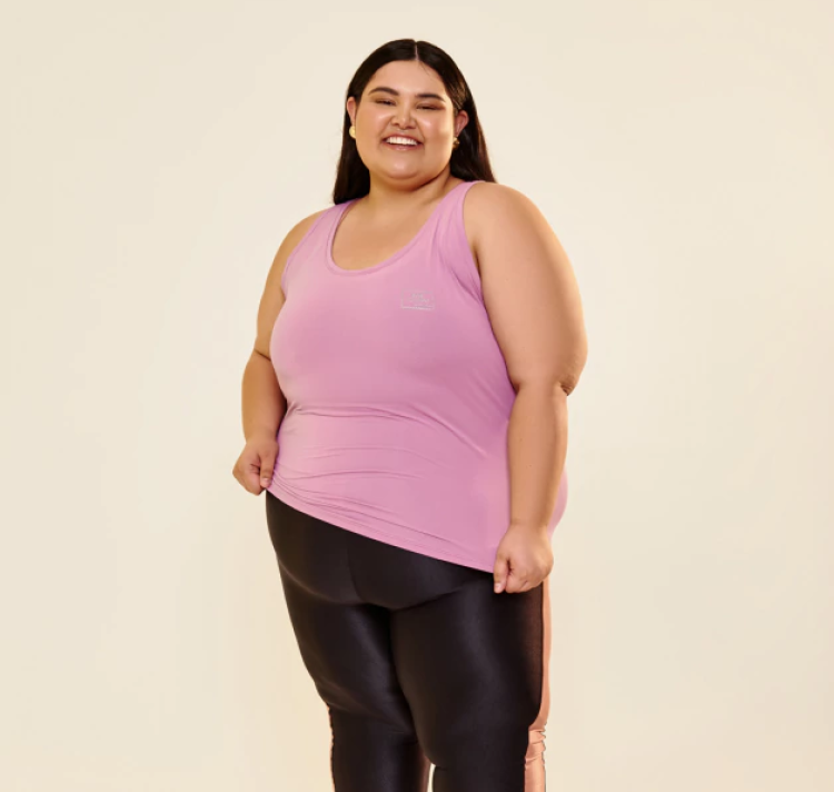 Regata Dry Fit Tapa Bumbum Plus Size Lilás