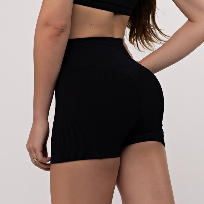 Short Canelado Recorte