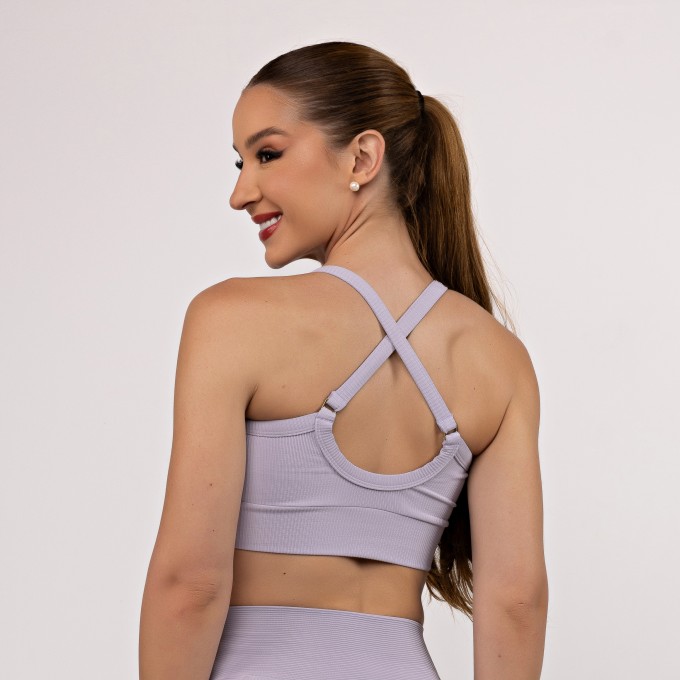 Top Canelado Alças Cruzadas