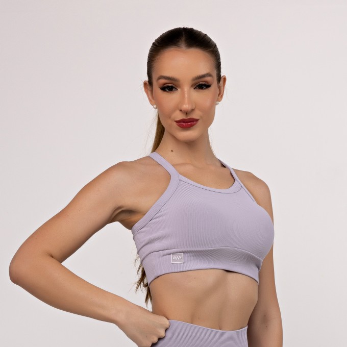 Top Canelado Alças Cruzadas