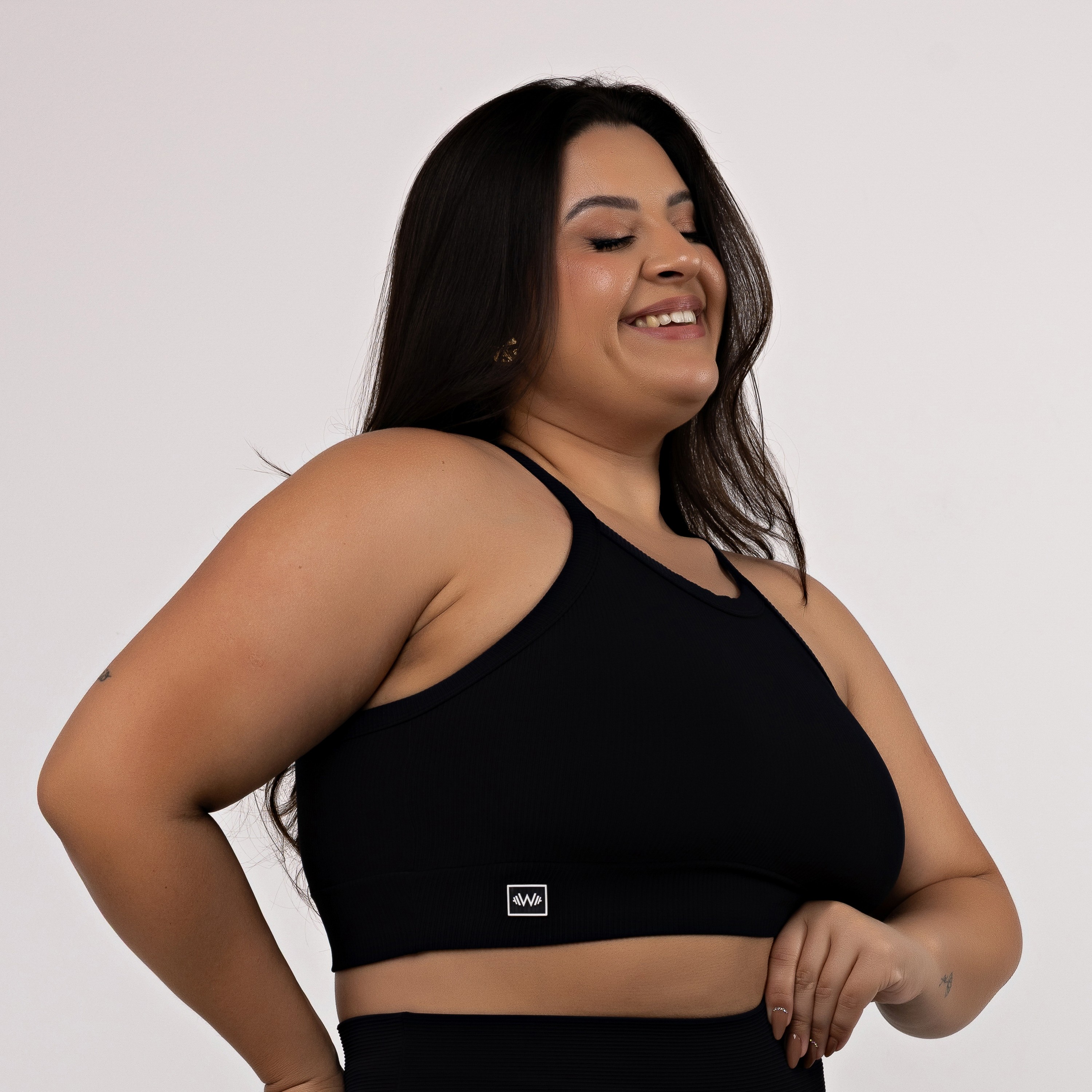 Top Canelado Plus Size Alças Cruzadas - Power Fit