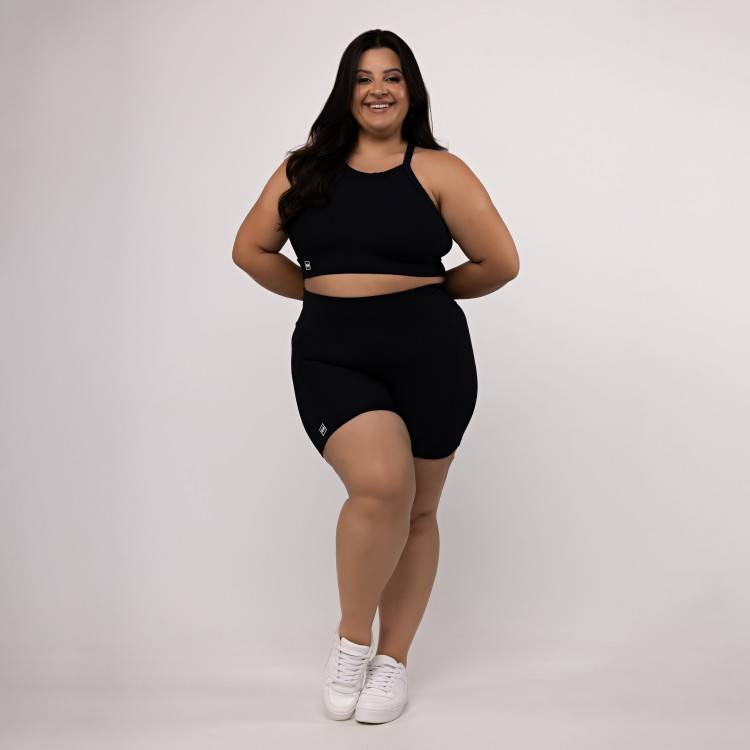 Top Canelado Plus Size Alças Cruzadas - Power Fit