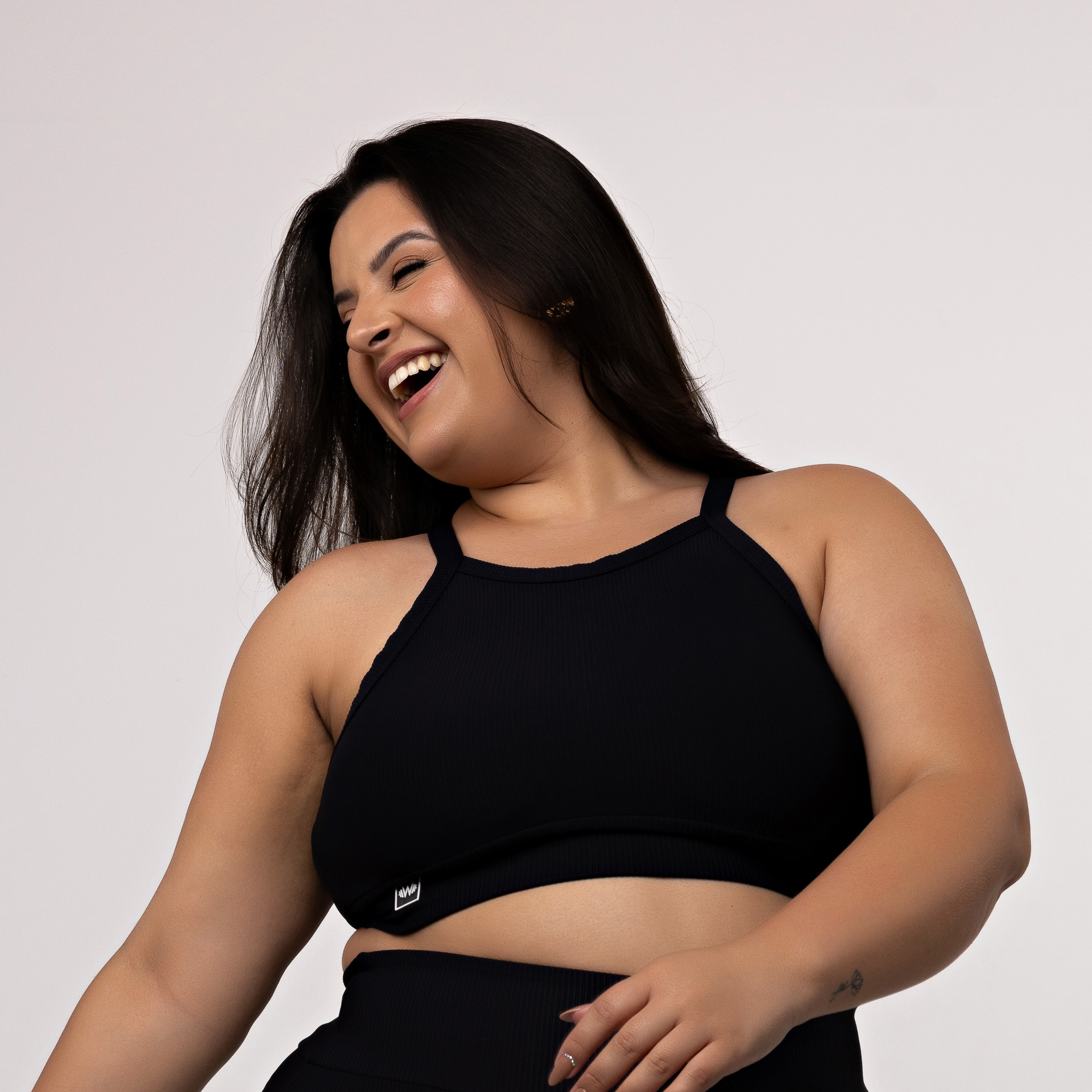 Top Canelado Plus Size Alças Cruzadas