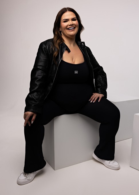 Top Cropped Canelado Plus Size Decote Reto