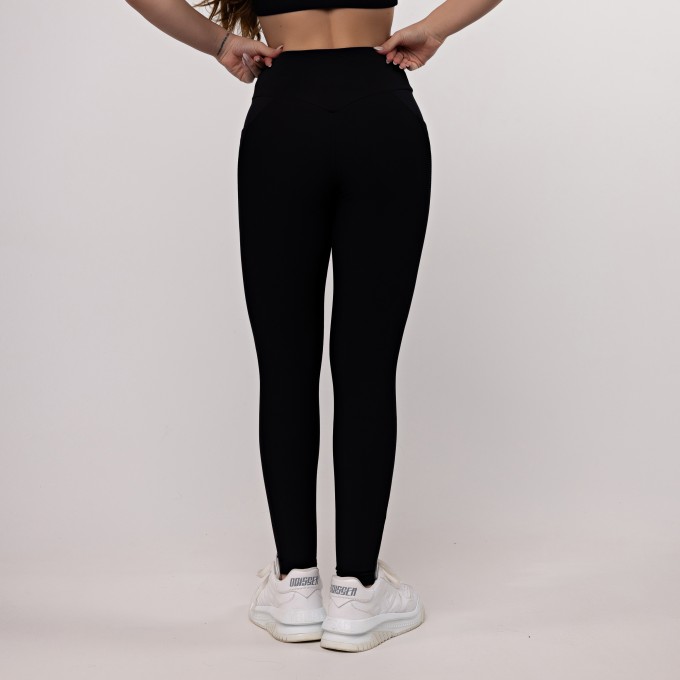 Calça Legging Canelada com Bolso