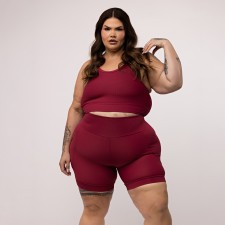 Bermuda Canelada com Bolso Plus Size