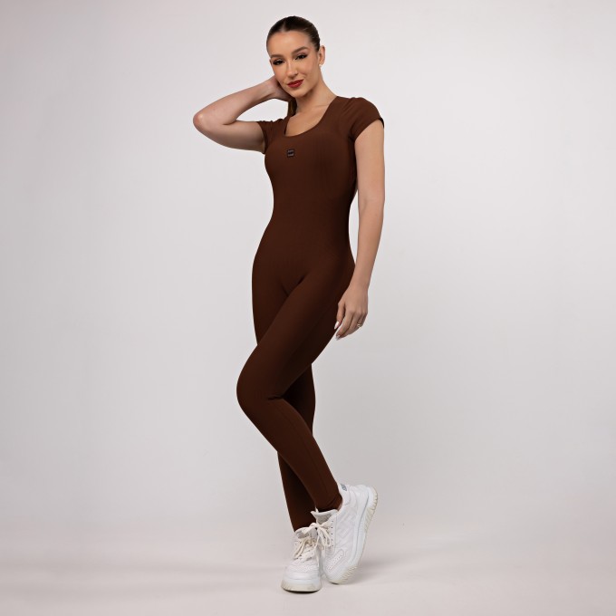 Macacão Canelado Manguinha