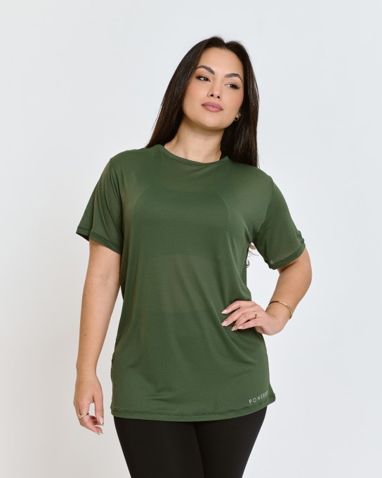Blusão Oversized em Poliamida Verde Militar