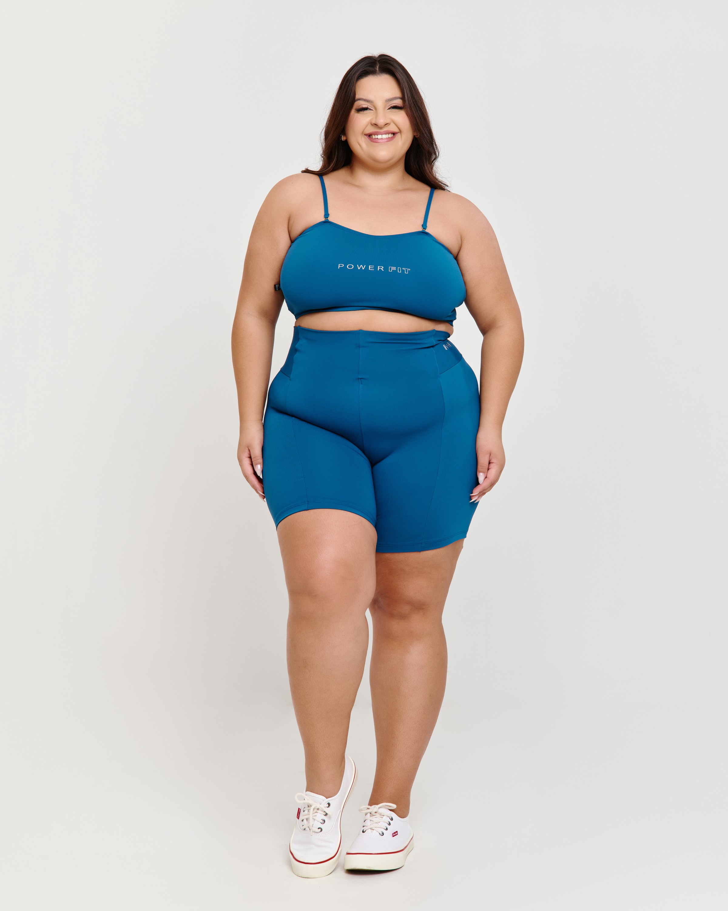 Top Faixa com Alças Motion Plus Size Cobalt Blue - Power Fit