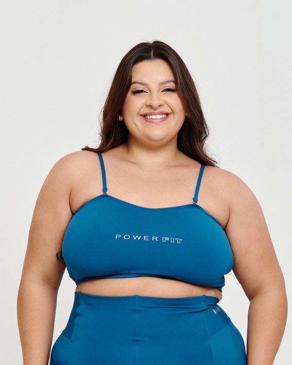 Top Faixa com Alças Motion Plus Size Cobalt Blue - Power Fit