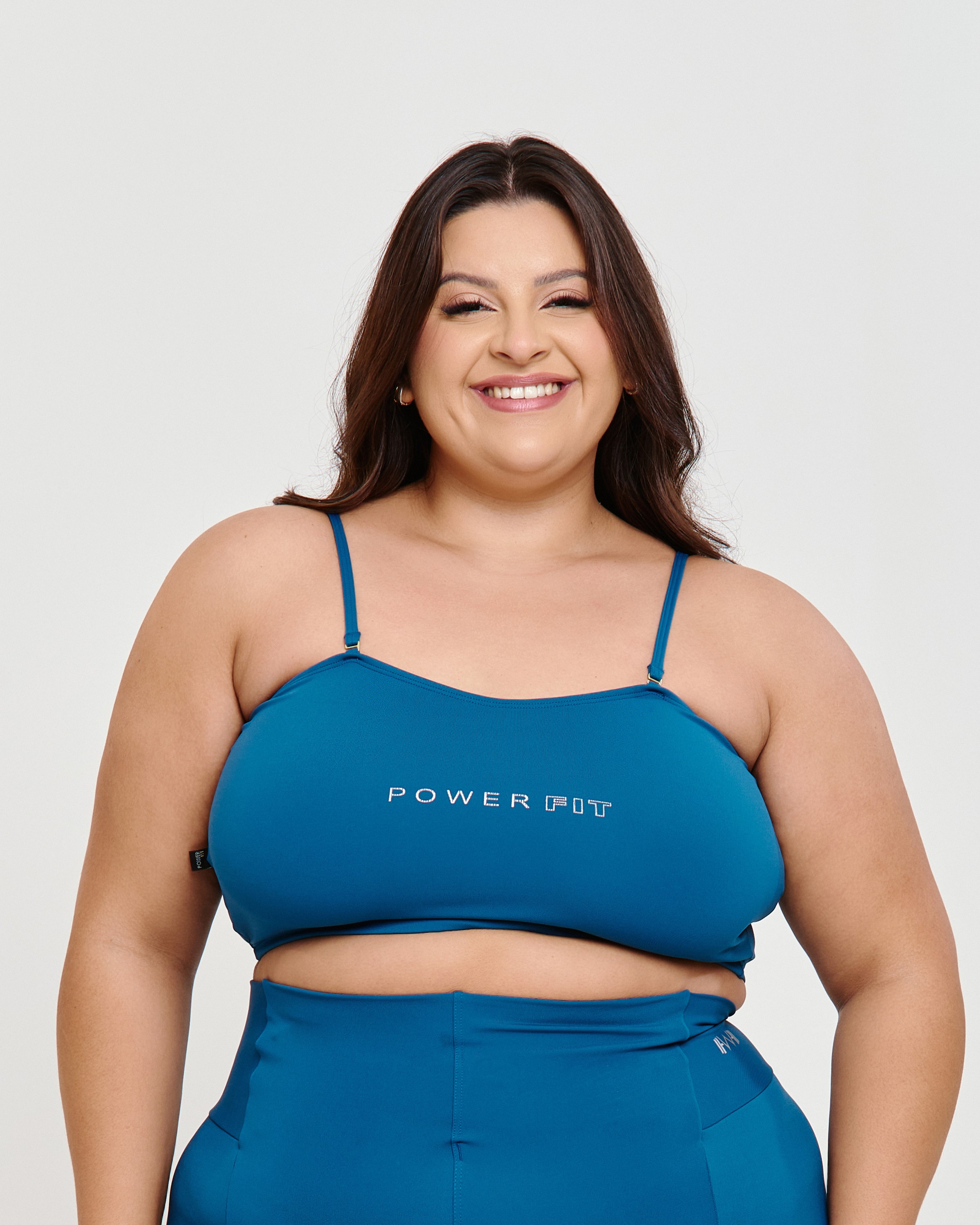 Top Faixa com Alças Motion Plus Size Cobalt Blue