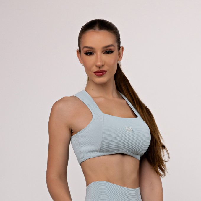 Top Cropped Canelado Decote Reto