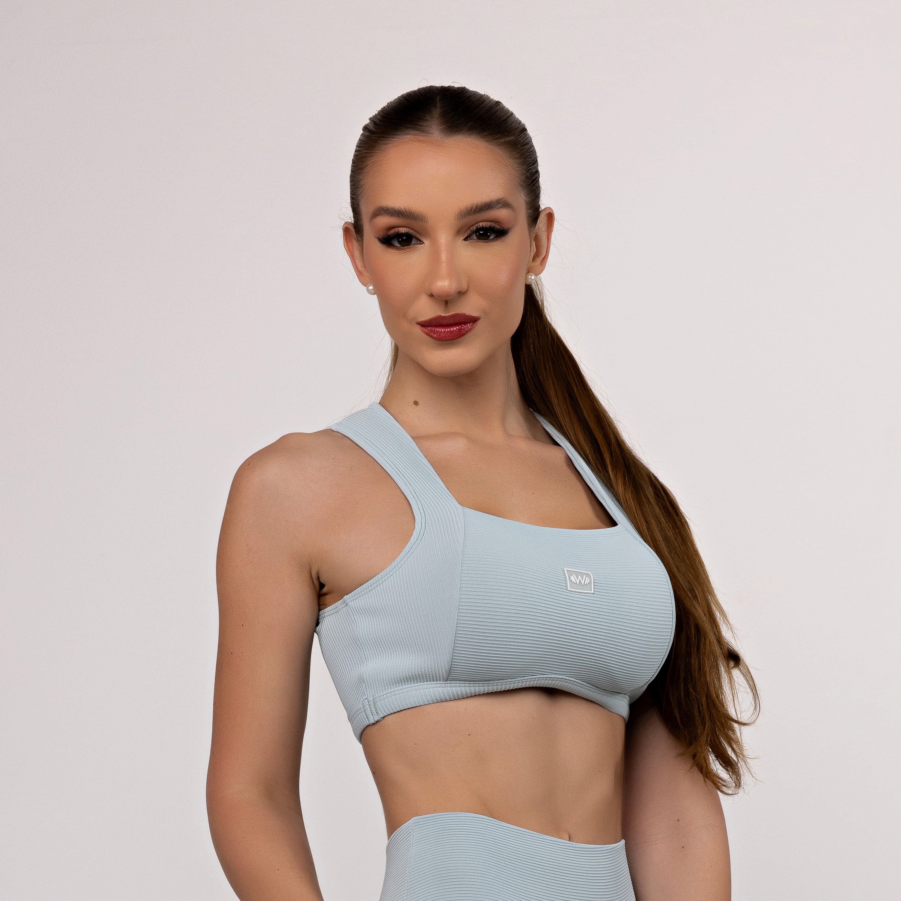 Top Cropped Canelado Decote Reto