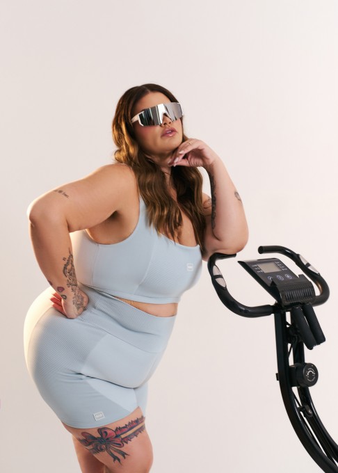 Top Cropped Canelado Plus Size Decote Reto