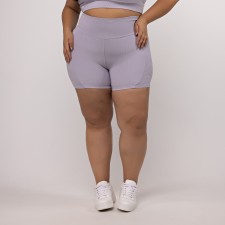 Short Canelado Recorte Plus Size