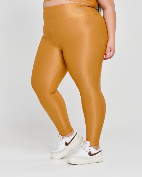 Calça Canelada Recorte V Plus Size Copper