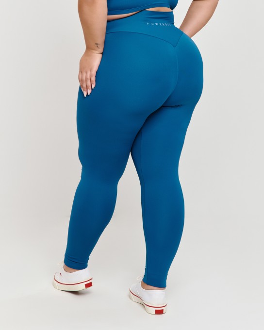 Calça Recortes Montaria Plus Size Cobalt Blue